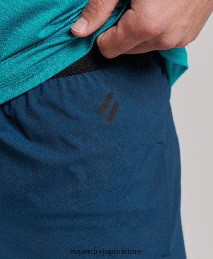 ランニングレースショーツ 男性 Superdry 衣類 青 2J62PZ5391