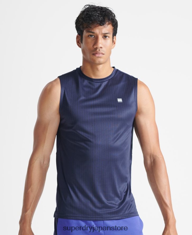 トレインアクティブベスト 男性 Superdry 衣類 濃紺 2J62PZ5398