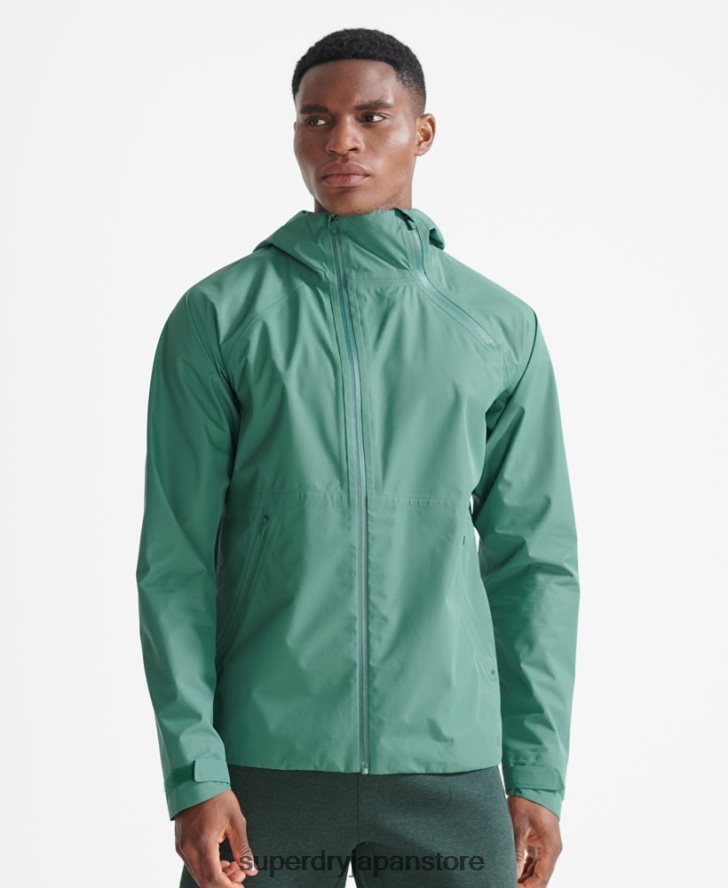 トレインアシンメトリー防水ジャケット 男性 Superdry 衣類 緑 2J62PZ5399