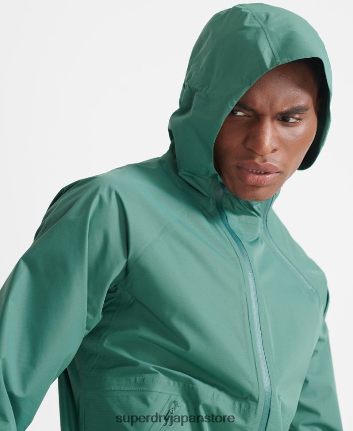 トレインアシンメトリー防水ジャケット 男性 Superdry 衣類 緑 2J62PZ5399