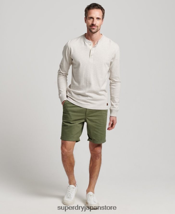 オフィサーチノショーツ 男性 Superdry 衣類 カーキ 2J62PZ53