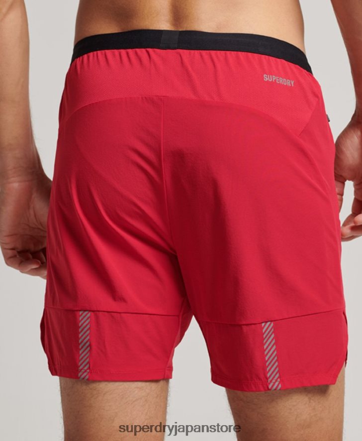 ラン プレミアム レイヤード ショーツ 男性 Superdry 衣類 赤 2J62PZ5406