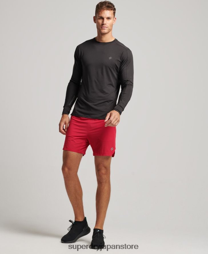 ラン プレミアム レイヤード ショーツ 男性 Superdry 衣類 赤 2J62PZ5406