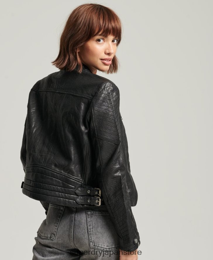 クラシックレザーレーサージャケット 女性 Superdry 衣類 黒 2J62PZ5410