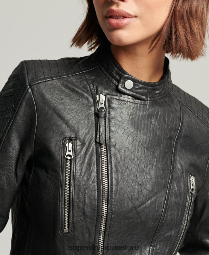 クラシックレザーレーサージャケット 女性 Superdry 衣類 黒 2J62PZ5410