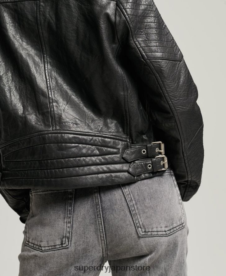 クラシックレザーレーサージャケット 女性 Superdry 衣類 黒 2J62PZ5410