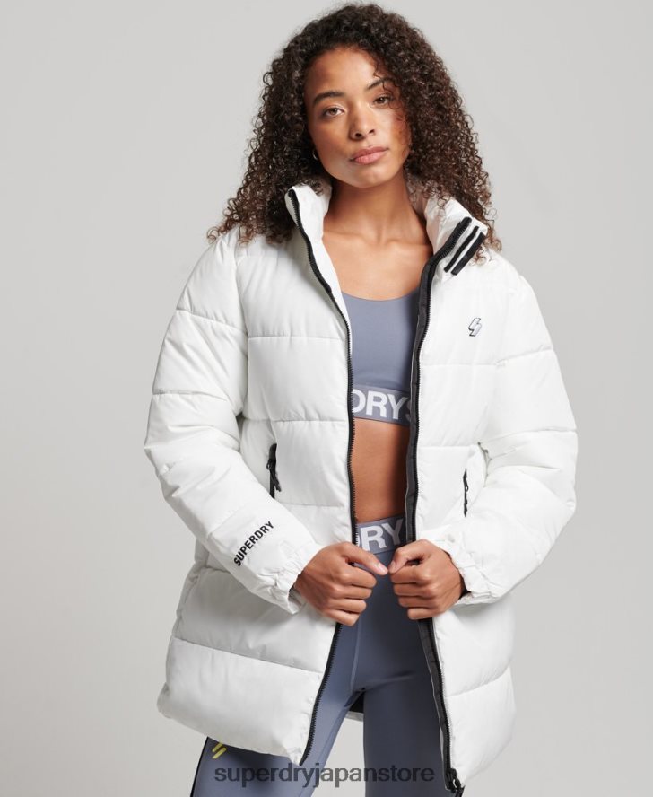 延縄スポーツダウンジャケット 女性 Superdry 衣類 白 2J62PZ5414