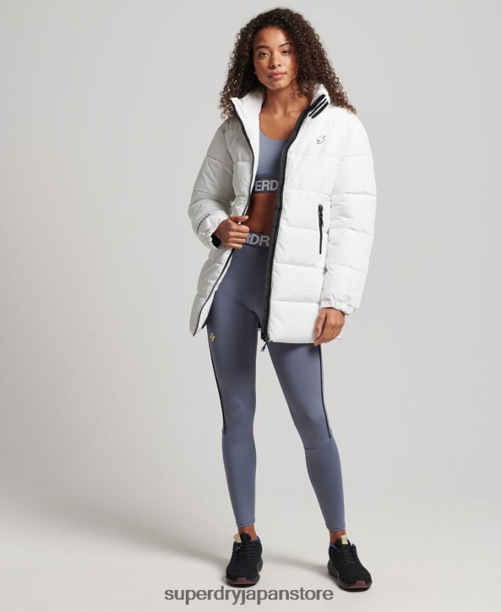 延縄スポーツダウンジャケット 女性 Superdry 衣類 白 2J62PZ5414
