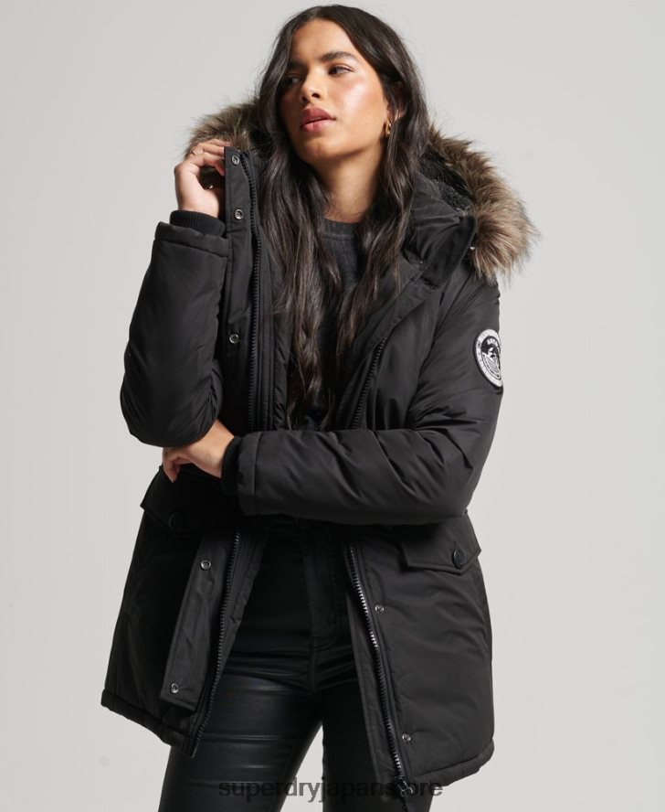 アシュリー エベレスト パーカー コート 女性 Superdry 衣類 黒 2J62PZ5415