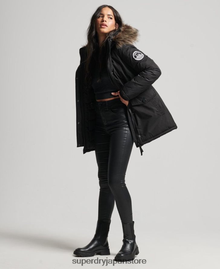 アシュリー エベレスト パーカー コート 女性 Superdry 衣類 黒 2J62PZ5415