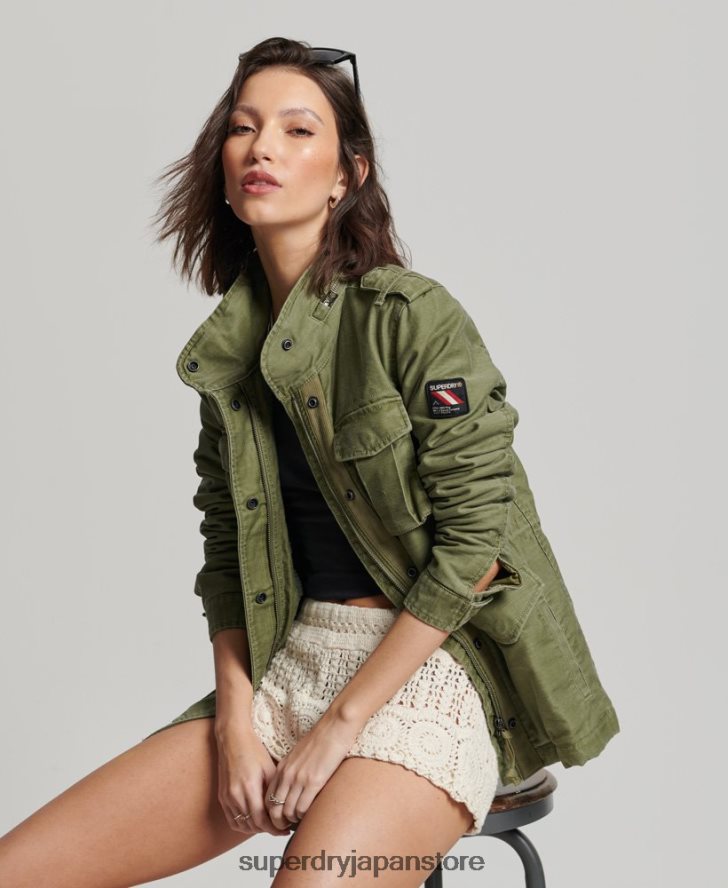 ルーキーボーグ裏地付きミリタリージャケット 女性 Superdry 衣類 カーキ 2J62PZ5416