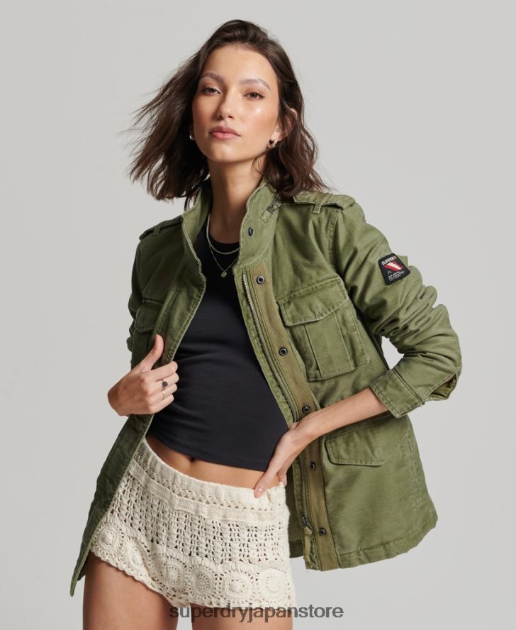 ルーキーボーグ裏地付きミリタリージャケット 女性 Superdry 衣類 カーキ 2J62PZ5416