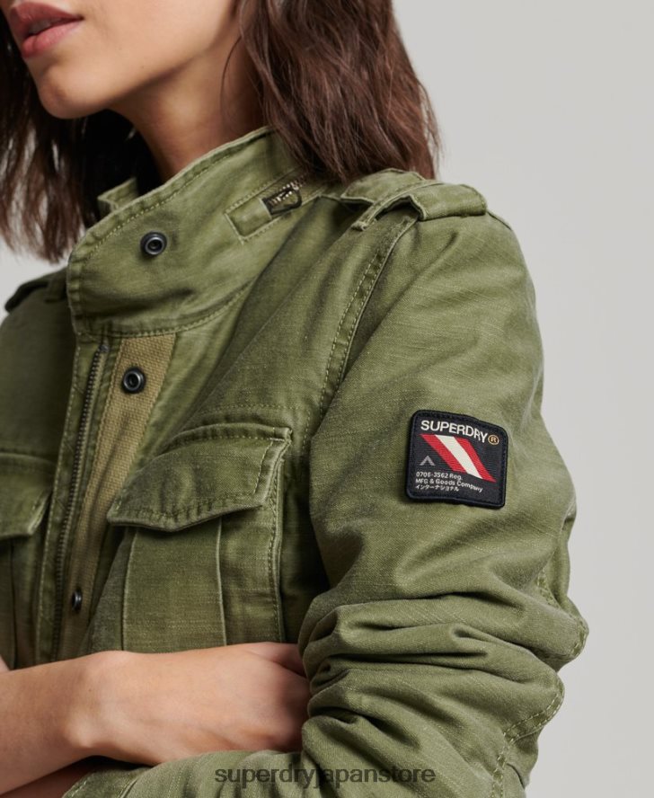 ルーキーボーグ裏地付きミリタリージャケット 女性 Superdry 衣類 カーキ 2J62PZ5416
