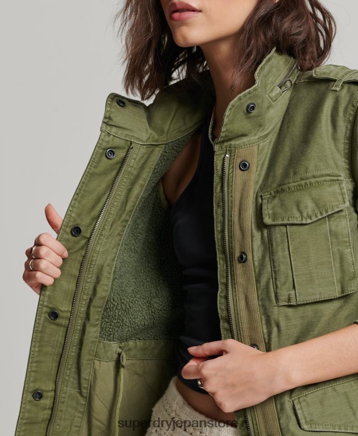 ルーキーボーグ裏地付きミリタリージャケット 女性 Superdry 衣類 カーキ 2J62PZ5416