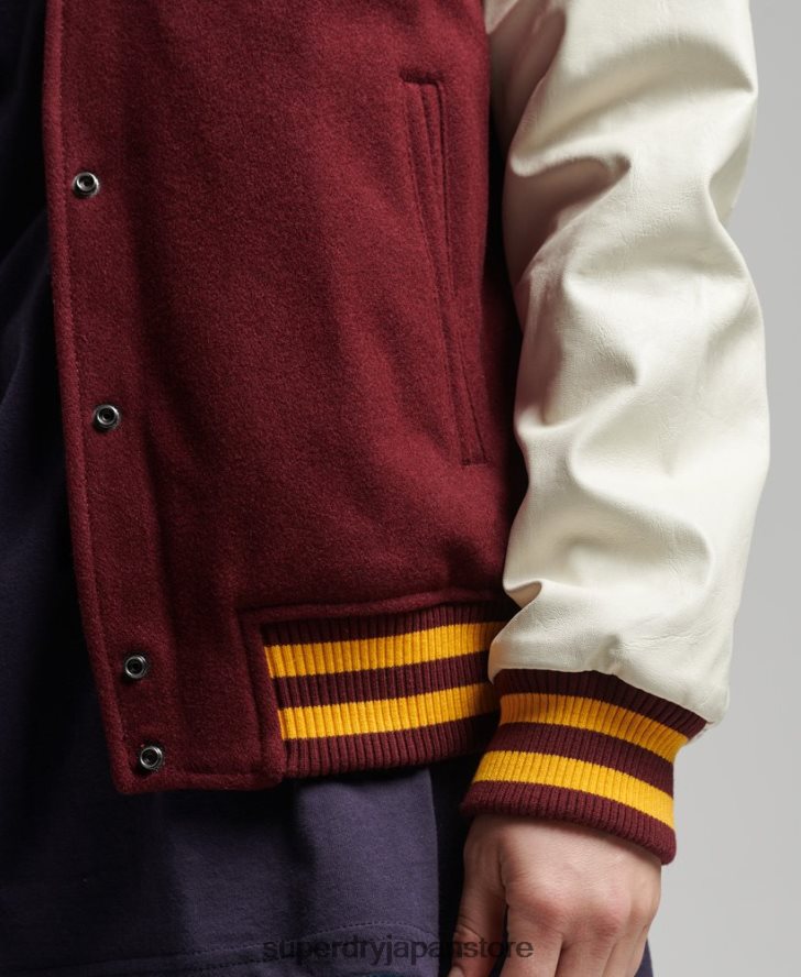 カレッジバーシティボンバージャケット 女性 Superdry 衣類 赤 2J62PZ5419
