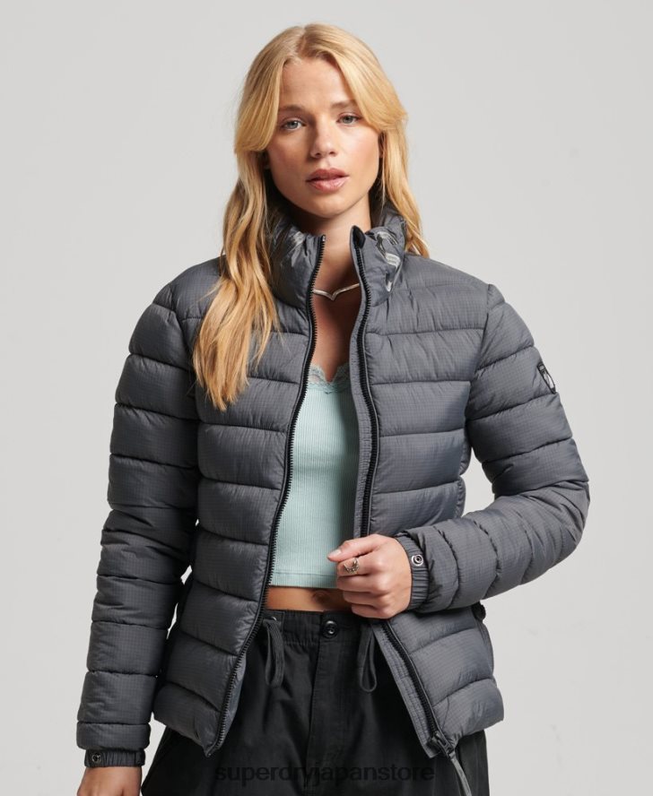 クラシックロゴ パフジャケット 女性 Superdry 衣類 グレー 2J62PZ5422