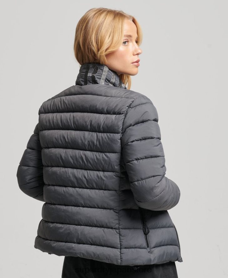 クラシックロゴ パフジャケット 女性 Superdry 衣類 グレー 2J62PZ5422