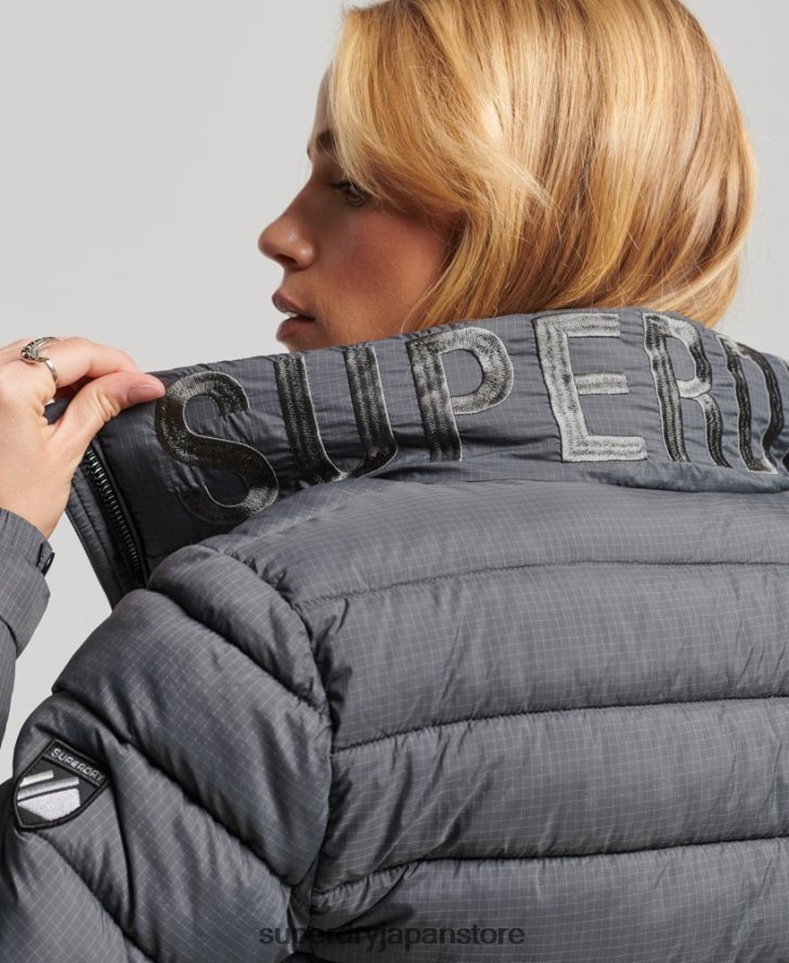 クラシックロゴ パフジャケット 女性 Superdry 衣類 グレー 2J62PZ5422
