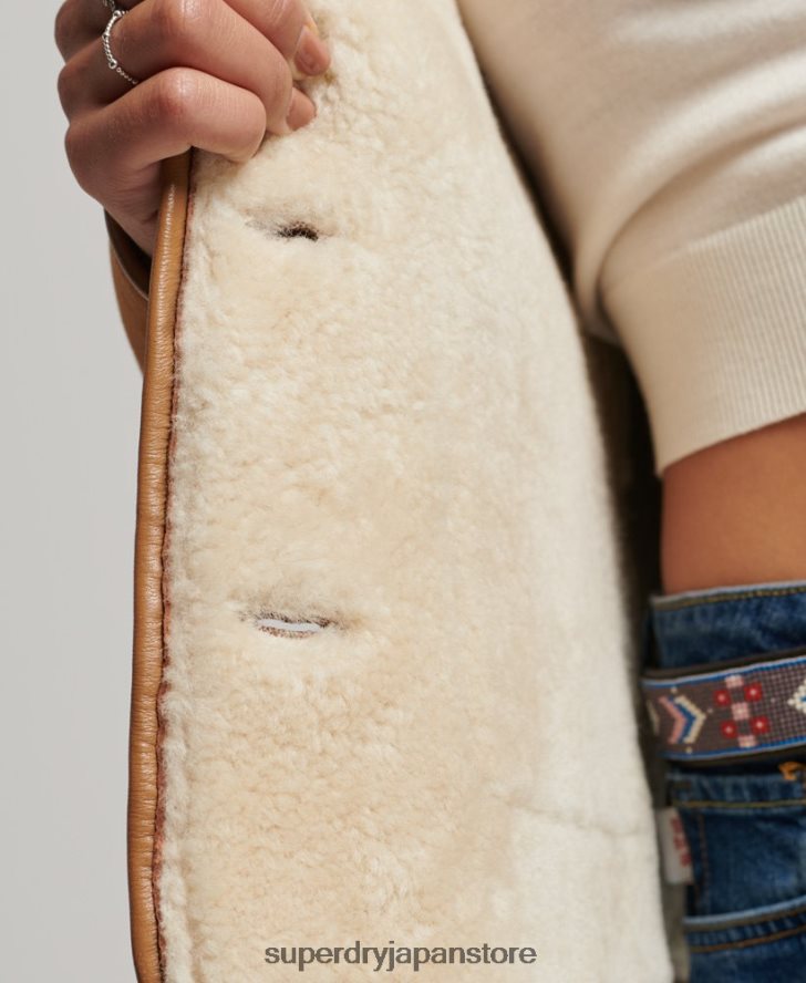 ムートン雑用ジャケット 女性 Superdry 衣類 黄褐色 2J62PZ5424