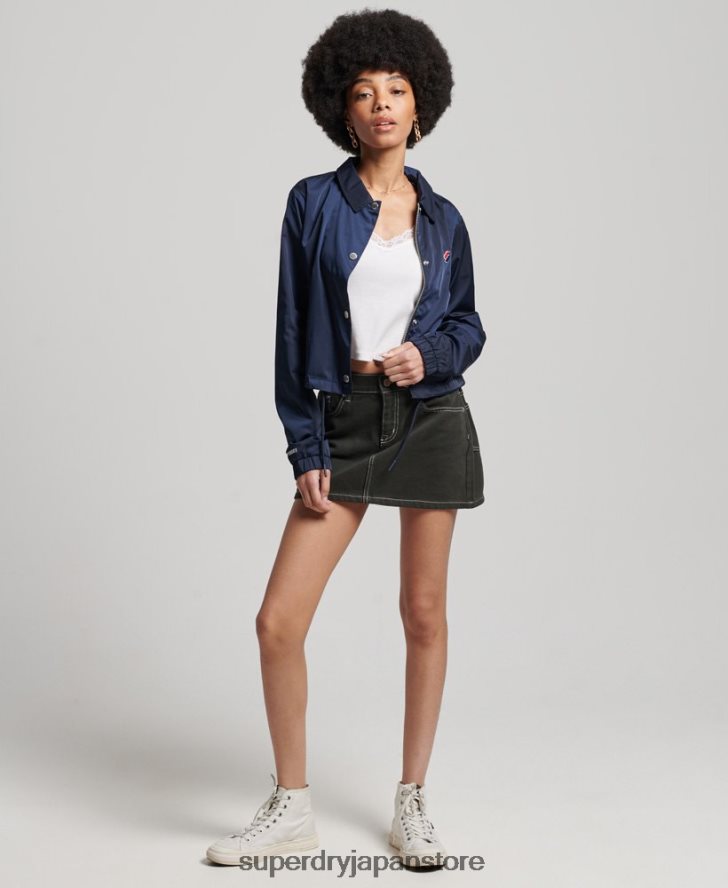 欠かせないコーチジャケット 女性 Superdry 衣類 海軍 2J62PZ5425