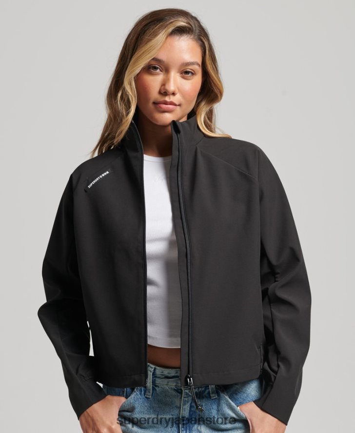 ハイテクソフトシェルトラックジャケット 女性 Superdry 衣類 黒 2J62PZ5426