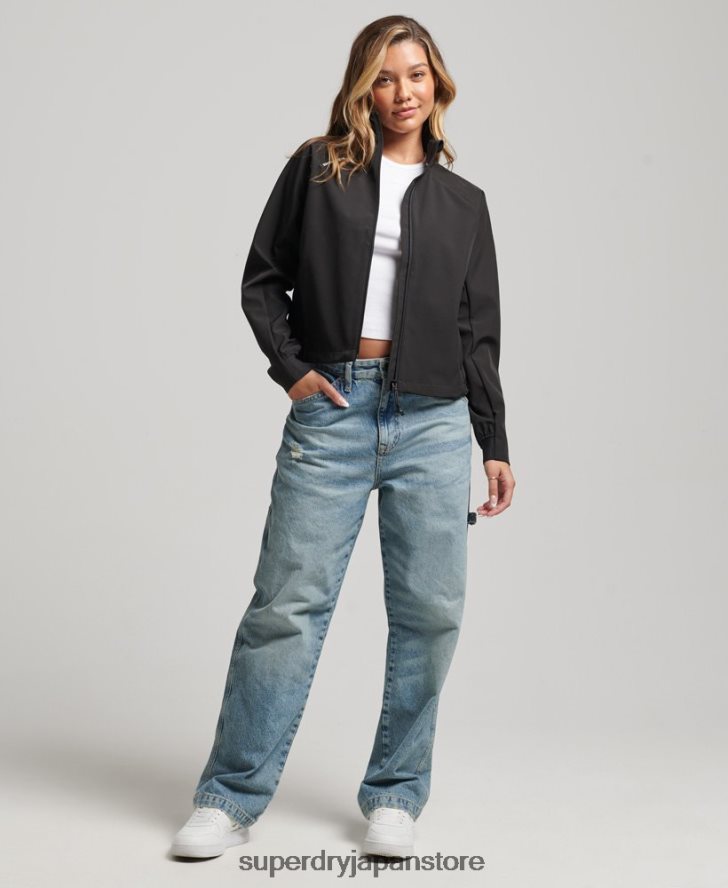 ハイテクソフトシェルトラックジャケット 女性 Superdry 衣類 黒 2J62PZ5426