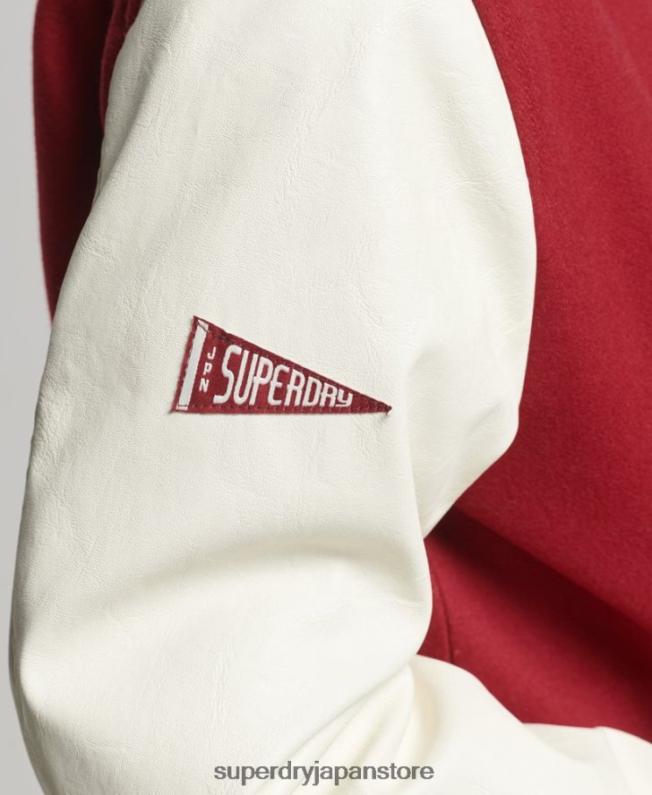 カレッジバーシティボンバージャケット 女性 Superdry 衣類 赤 2J62PZ5427