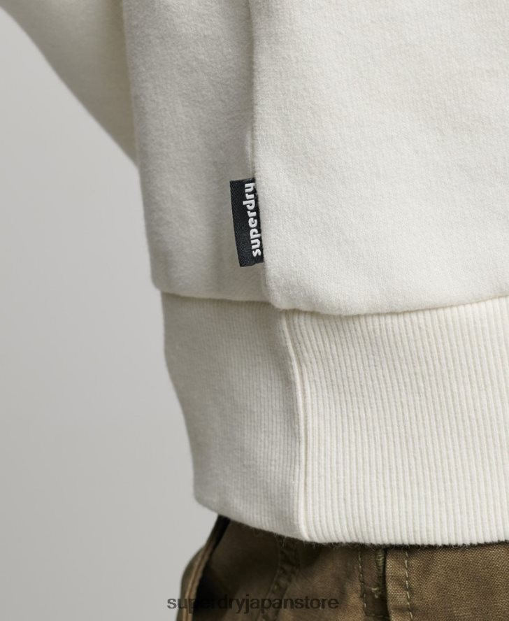 トラベルステッカー クルースウェットシャツ 男性 Superdry 衣類 白 2J62PZ542