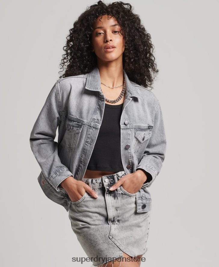 ボーイフレンドトラッカージャケット 女性 Superdry 衣類 グレー 2J62PZ5430