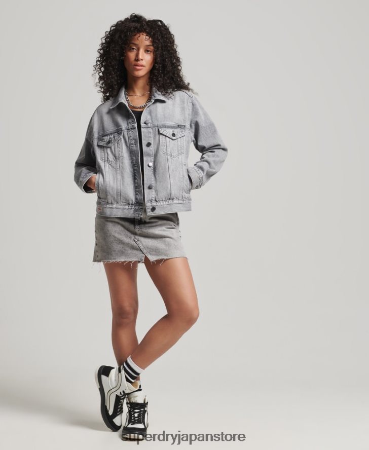 ボーイフレンドトラッカージャケット 女性 Superdry 衣類 グレー 2J62PZ5430