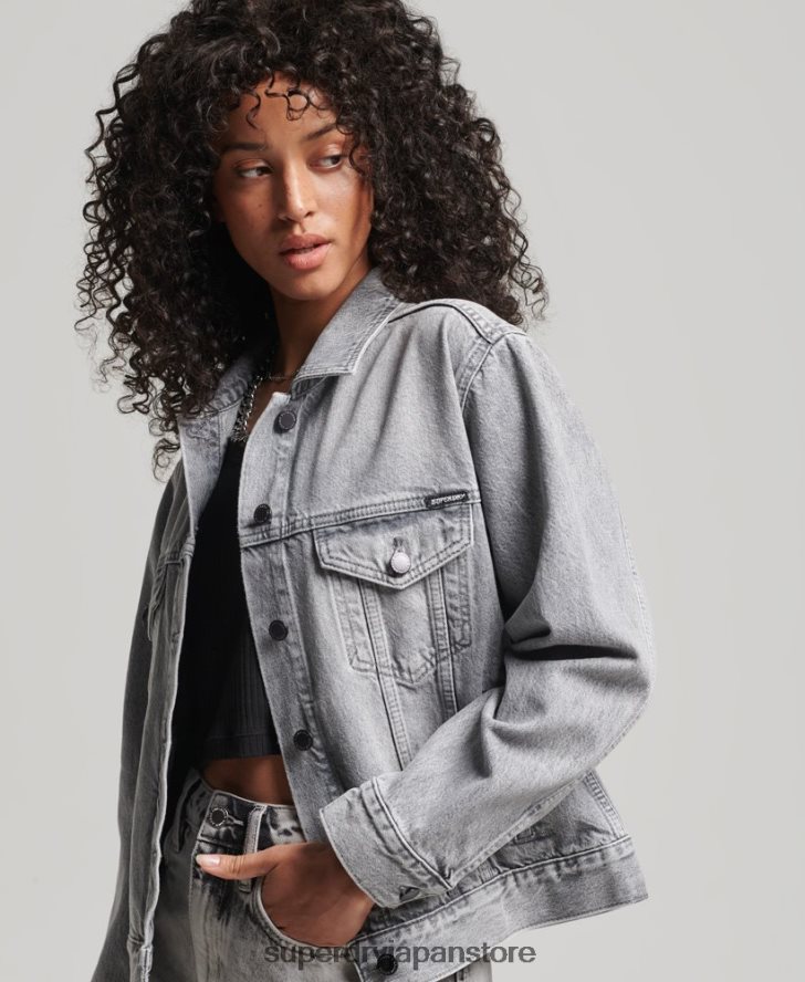 ボーイフレンドトラッカージャケット 女性 Superdry 衣類 グレー 2J62PZ5430