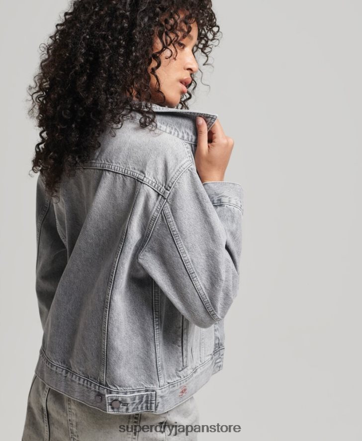 ボーイフレンドトラッカージャケット 女性 Superdry 衣類 グレー 2J62PZ5430
