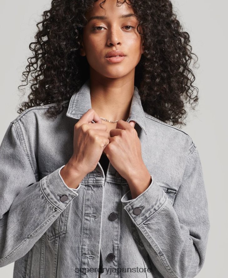 ボーイフレンドトラッカージャケット 女性 Superdry 衣類 グレー 2J62PZ5430