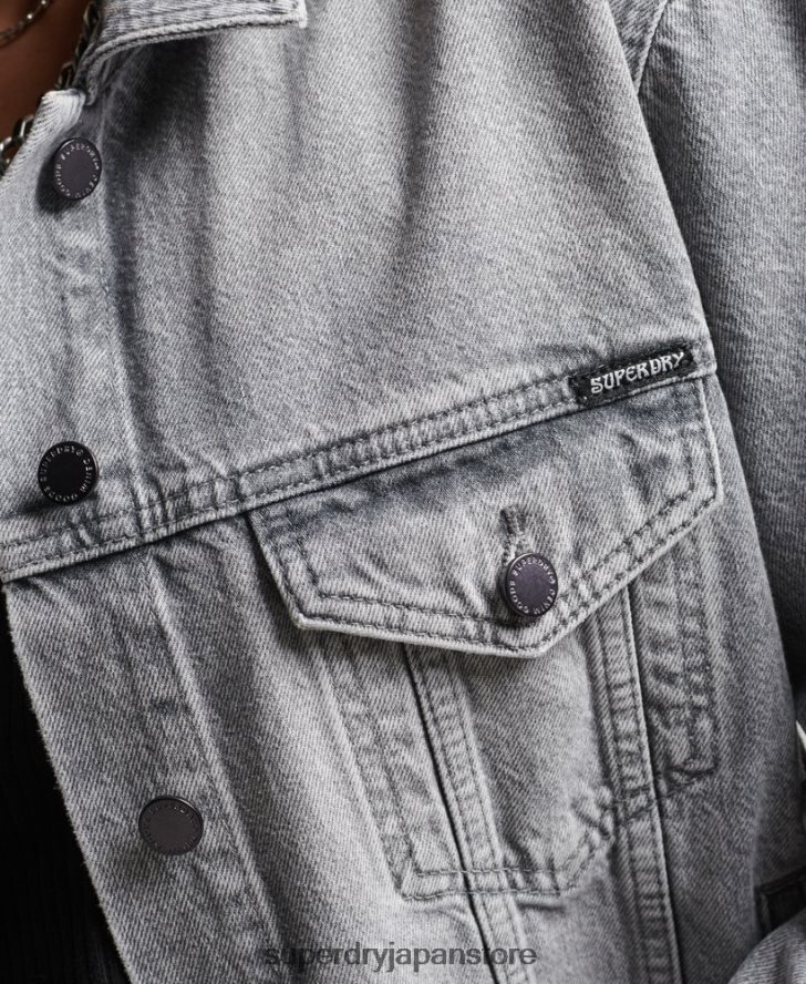 ボーイフレンドトラッカージャケット 女性 Superdry 衣類 グレー 2J62PZ5430