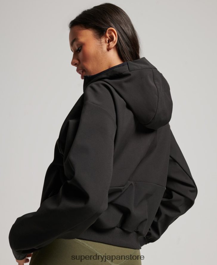 テッククロップソフトシェルジャケット 女性 Superdry 衣類 黒 2J62PZ5432