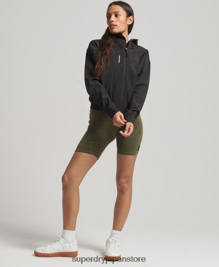 テッククロップソフトシェルジャケット 女性 Superdry 衣類 黒 2J62PZ5432