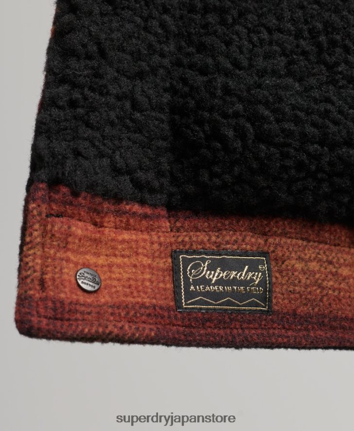 オーバーサイズ ウール シェルパ トラッカー ジャケット 女性 Superdry 衣類 赤 2J62PZ5434