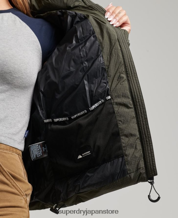 クラシックロゴ パフジャケット 女性 Superdry 衣類 緑 2J62PZ5437