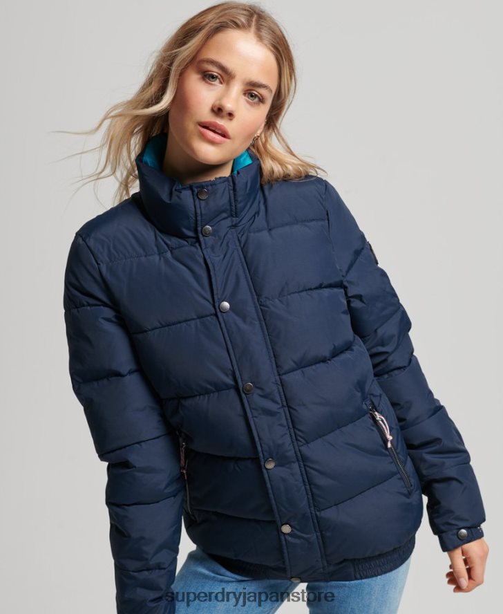 ソースレトロパファージャケット 女性 Superdry 衣類 海軍 2J62PZ5439