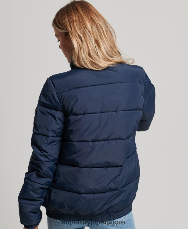 ソースレトロパファージャケット 女性 Superdry 衣類 海軍 2J62PZ5439