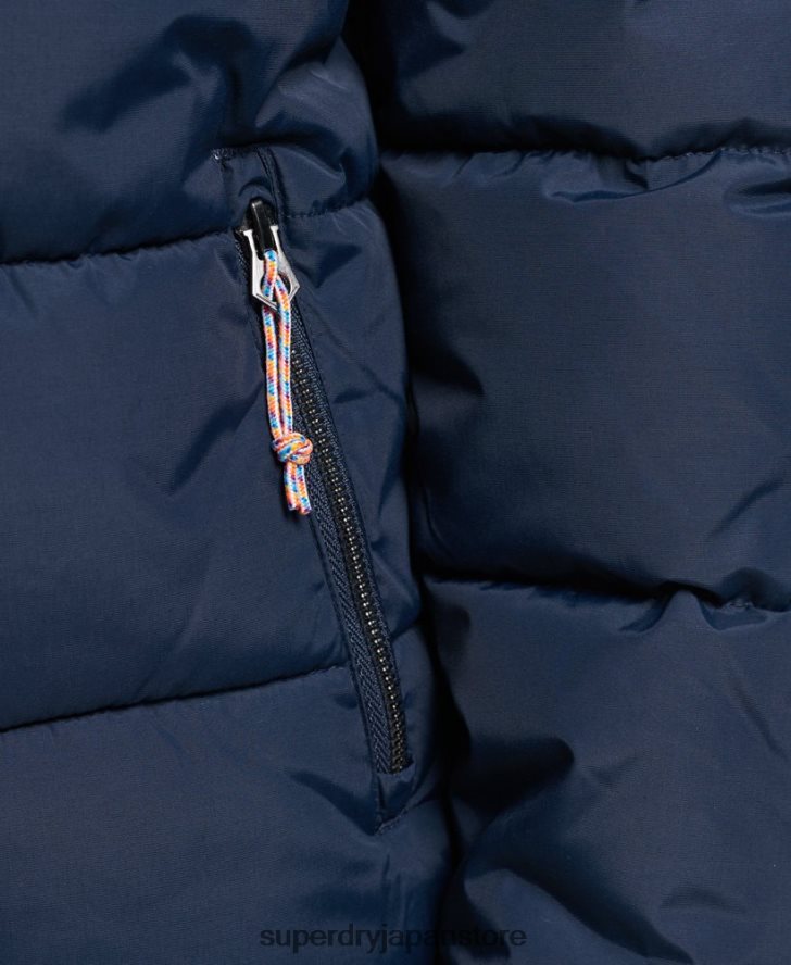 ソースレトロパファージャケット 女性 Superdry 衣類 海軍 2J62PZ5439