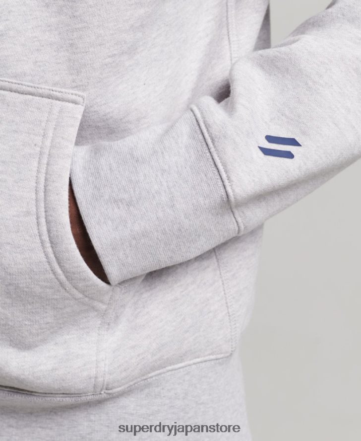 コードスポーツウェアジップパーカー 男性 Superdry 衣類 グレー 2J62PZ543