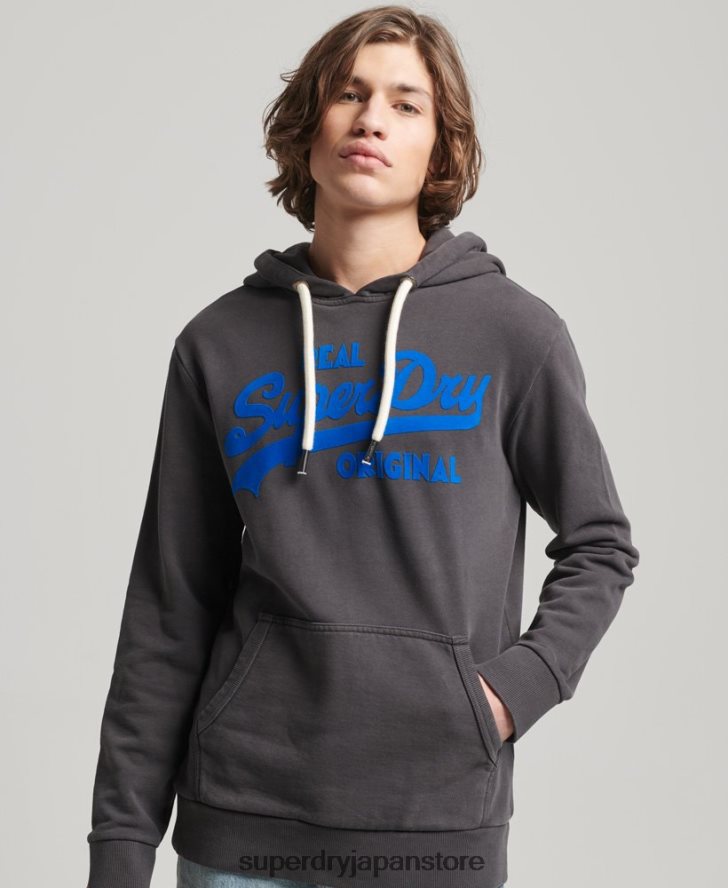 ヴィンテージロゴネオンパーカー 男性 Superdry 衣類 濃い灰色 2J62PZ544