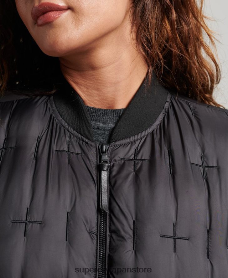 刺繍入りボンバージャケット 女性 Superdry 衣類 黒 2J62PZ5446