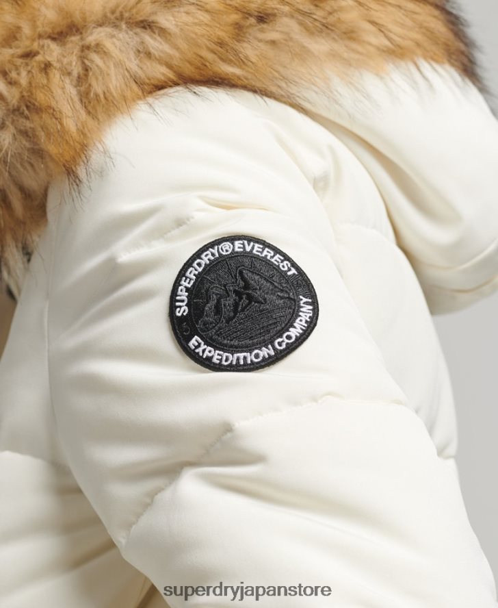 エベレスト フード付きパファーボンバージャケット 女性 Superdry 衣類 白 2J62PZ5447