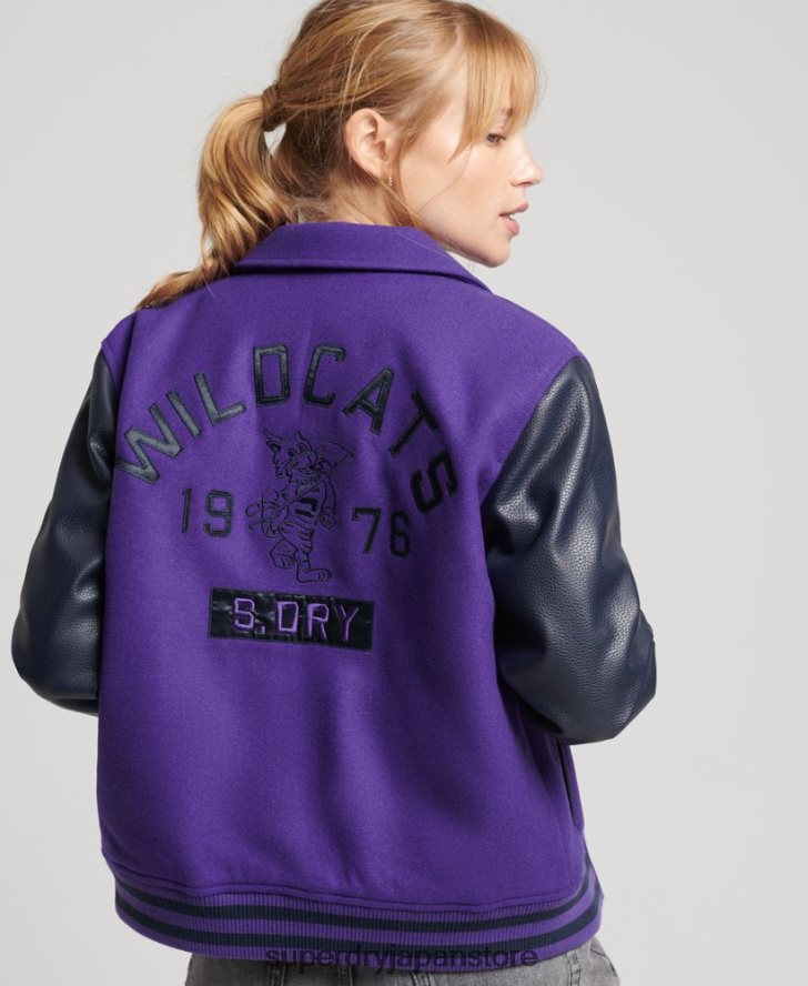 ビンテージ混合代表ボンバー 女性 Superdry 衣類 紫 2J62PZ5449