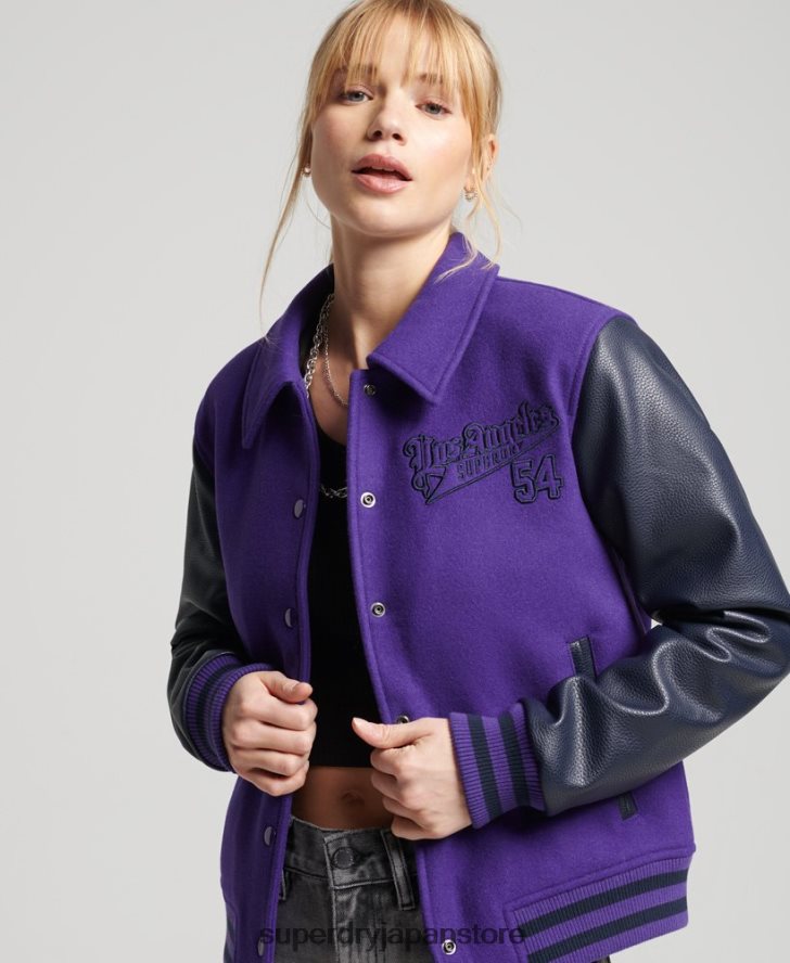 ビンテージ混合代表ボンバー 女性 Superdry 衣類 紫 2J62PZ5449