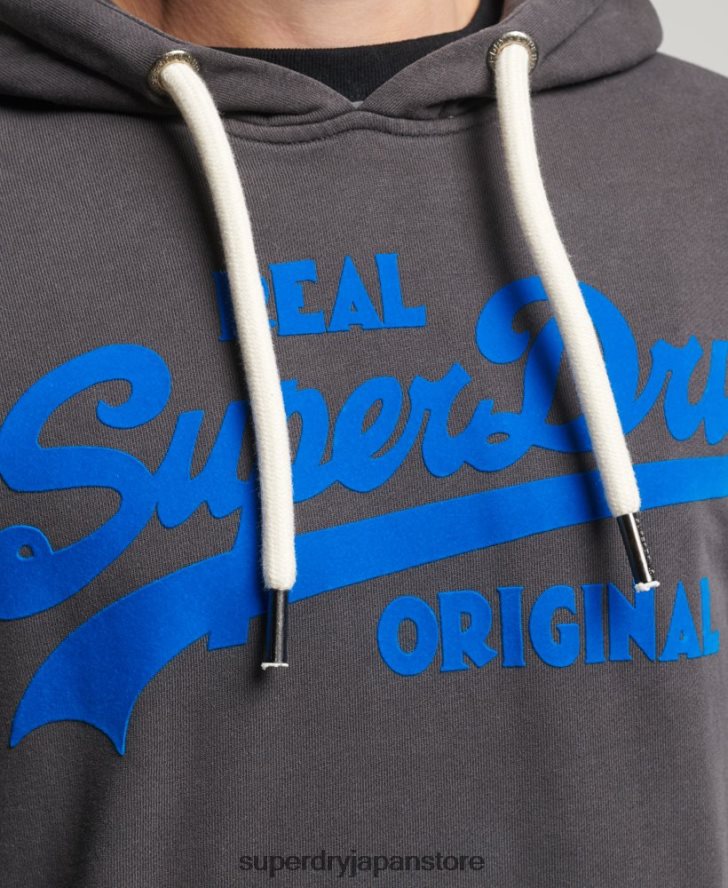 ヴィンテージロゴネオンパーカー 男性 Superdry 衣類 濃い灰色 2J62PZ544