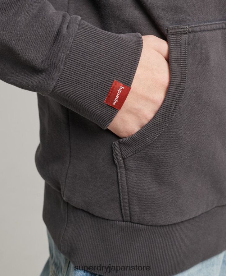ヴィンテージロゴネオンパーカー 男性 Superdry 衣類 濃い灰色 2J62PZ544