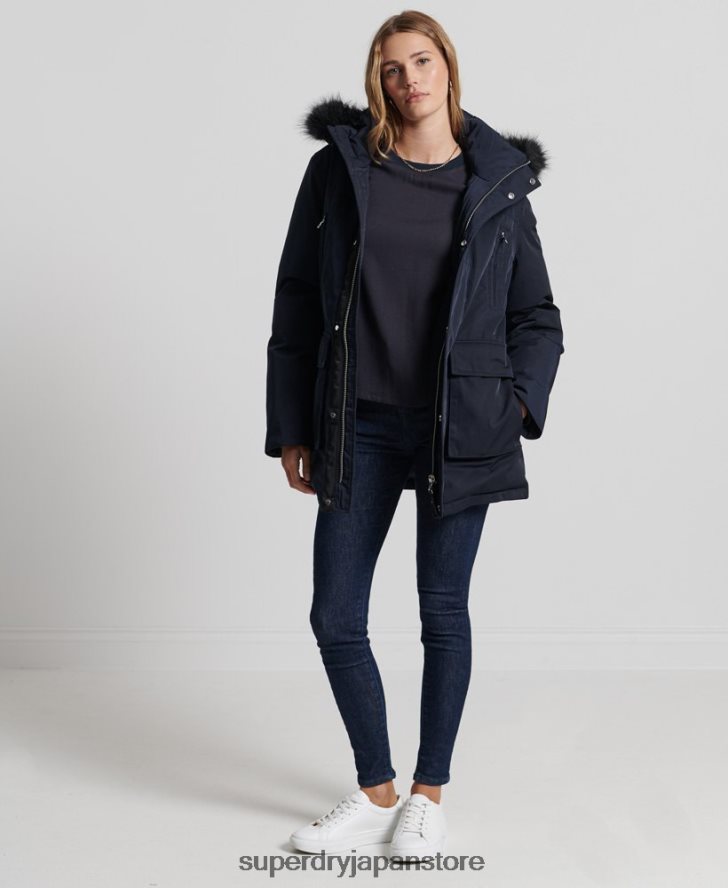 エベレストダウンパーカーコート 女性 Superdry 衣類 海軍 2J62PZ5458